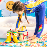 Childy X wigglewiggle Color block Bucket Hat - Ivory