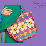 Reusable Shopper Bag (S) - Hound Tooth Check