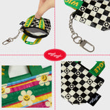 Mini Tarpaulin Bag Keyring - Checkerboard