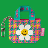 Mini Tarpaulin Bag Keyring - Hound Tooth Check