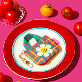 Mini Tarpaulin Bag Keyring - Hound Tooth Check