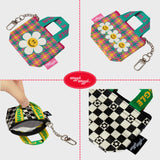 Mini Tarpaulin Bag Keyring - Hound Tooth Check