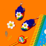 Mini Slipper Keyring - Rainbow Smile