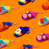 Mini Slipper Keyring - Rainbow Smile