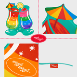 Big Size Beach Towel - Cocktail Party