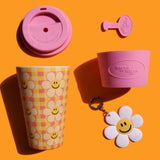 Bamboo Eco Mug Cup - Smile We Love Check