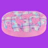 Round Jewelry Box - Check Bunny