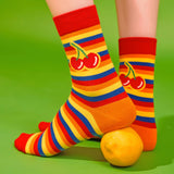 Pattern Socks - Cherry