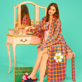 Silky Robe - Hound Tooth Check