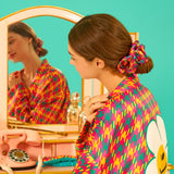 Silky Robe - Hound Tooth Check