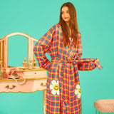 Silky Robe - Hound Tooth Check