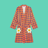 Silky Robe - Hound Tooth Check