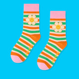 Pattern Socks - Smile Stripe Orange