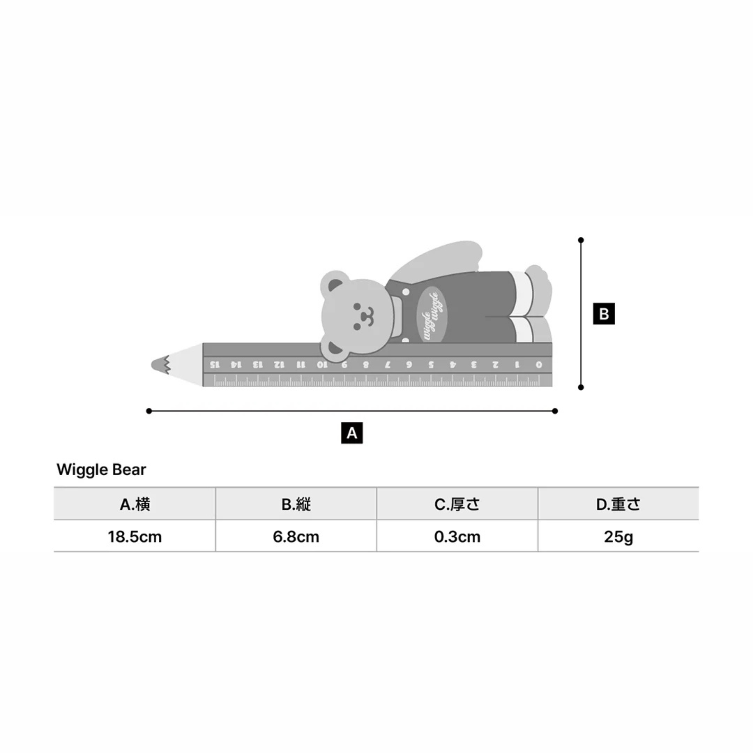 Acrylic Ruler - Wiggle Bear – Wiggle Wiggle Indonesia