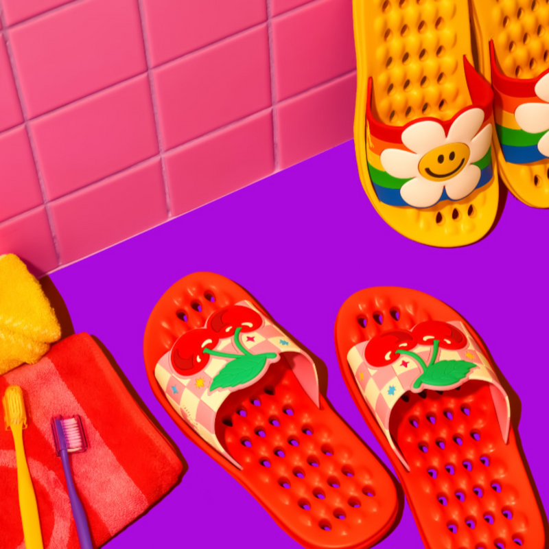 Bathroom Slippers - Rainbow Smile