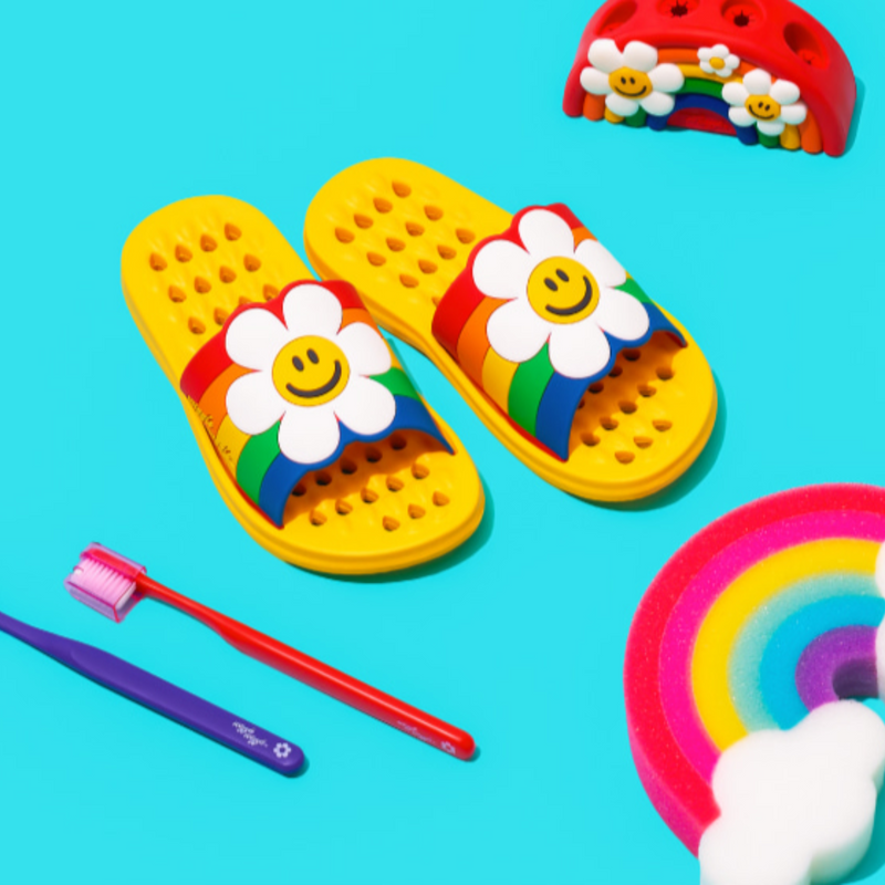 Kids Bathroom Slippers - Rainbow Smile (Size : 210mm)