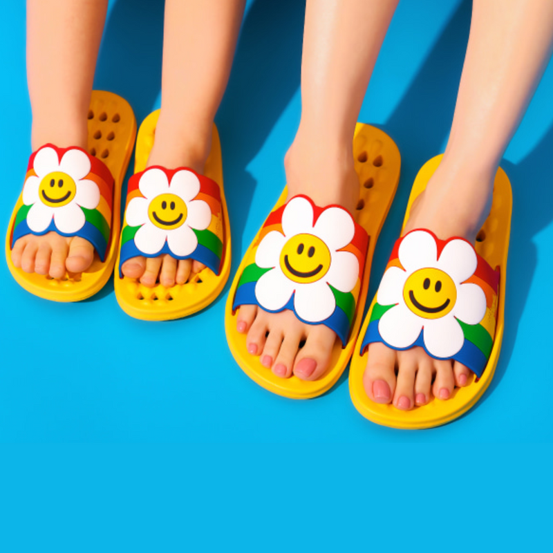 Kids Bathroom Slippers - Rainbow Smile (Size : 210mm)