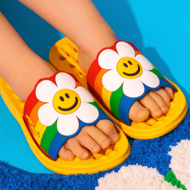 Kids Bathroom Slippers - Rainbow Smile (Size : 210mm)