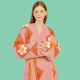 Lounge Robe - Smile Cherry Argyle