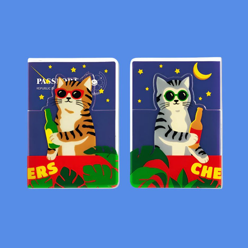 Pocket Passport Case - Drunken Cat