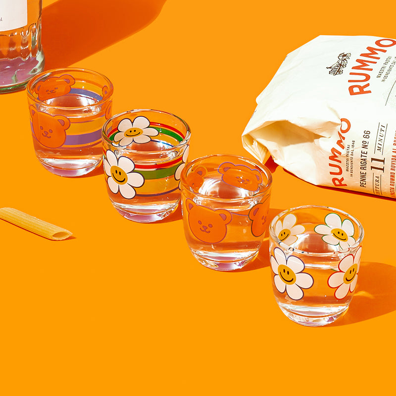 Mini Round Glass 4P Set - Retro Edition