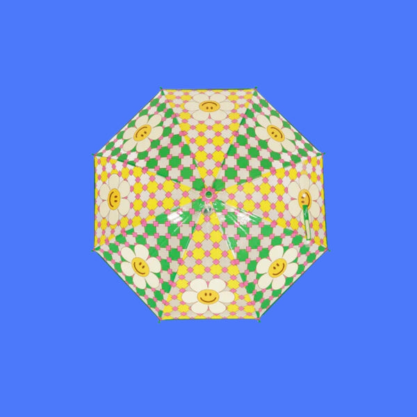 Kids Umbrella - Retro Checkered Smile