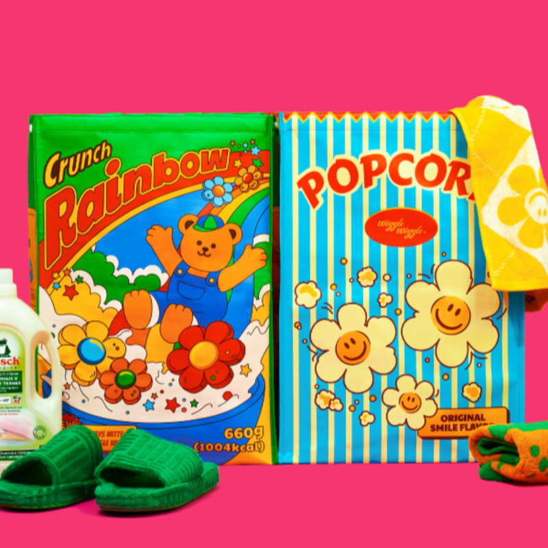 Tarpaulin Recycling Bin SET - Cereal & Popcorn