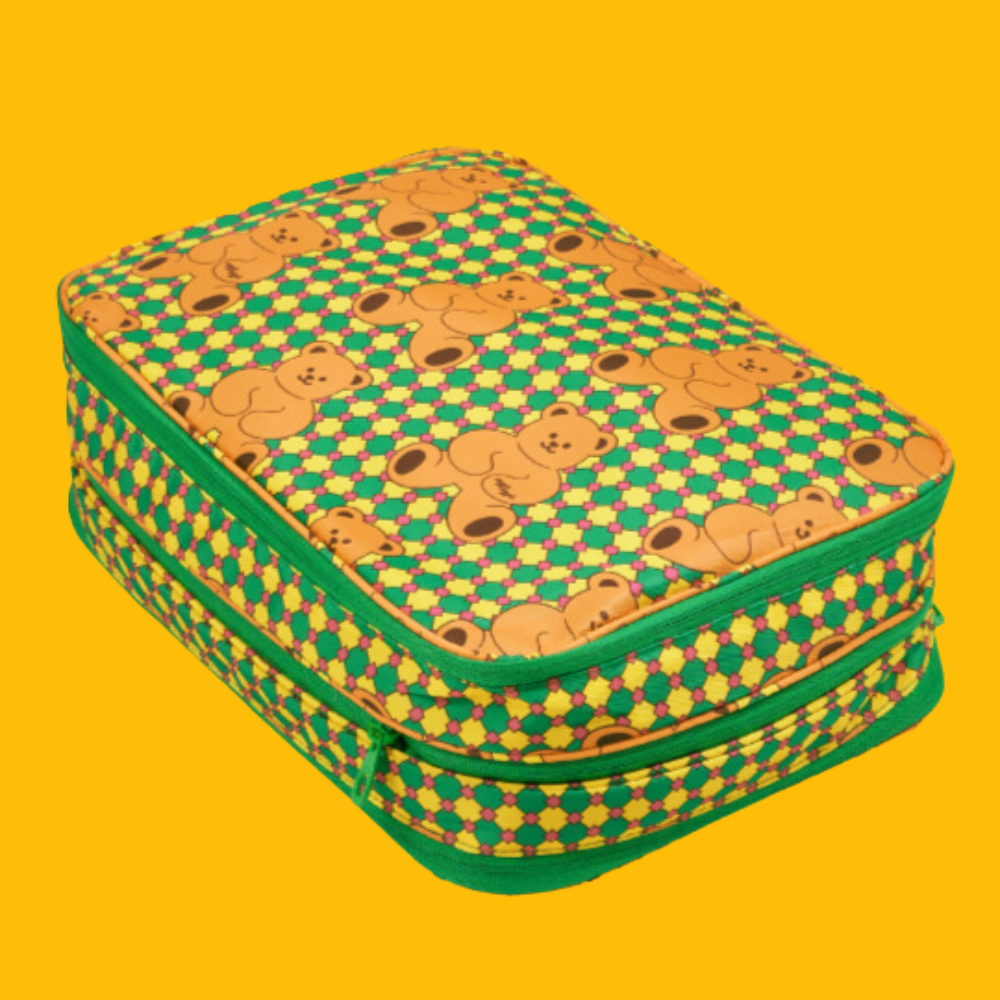 Travel Compression Pouch (M) - Retro Check Wiggle Bear – Wiggle