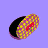 Round Jewelry Box - Retro Check Cherry