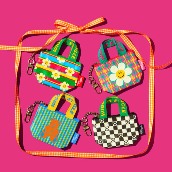 Mini Tarpaulin Bag Keyring - Checkerboard