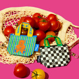 Mini Tarpaulin Bag Keyring - Checkerboard