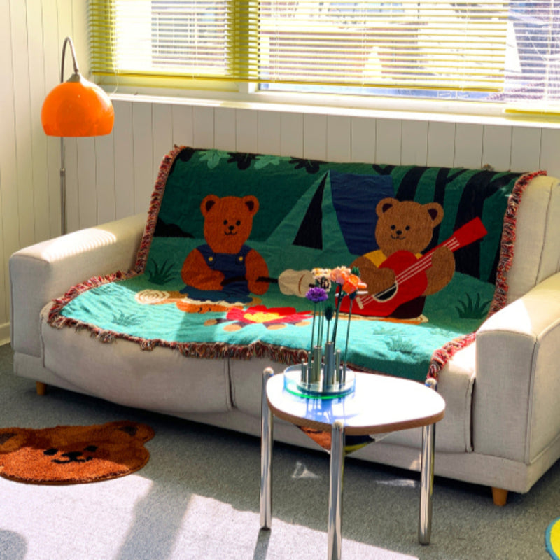 Square Rug - Camping Bear