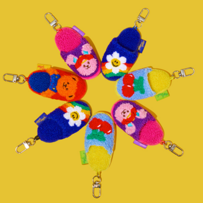 Mini Slipper Keyring - Twin Bear