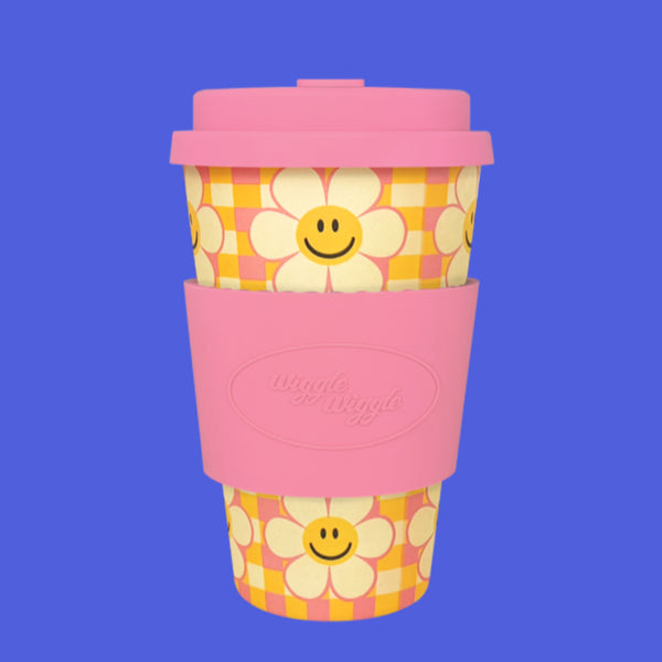 Bamboo Eco Mug Cup - Smile We Love Check