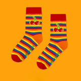 Pattern Socks - Cherry