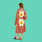Silky Robe - Hound Tooth Check