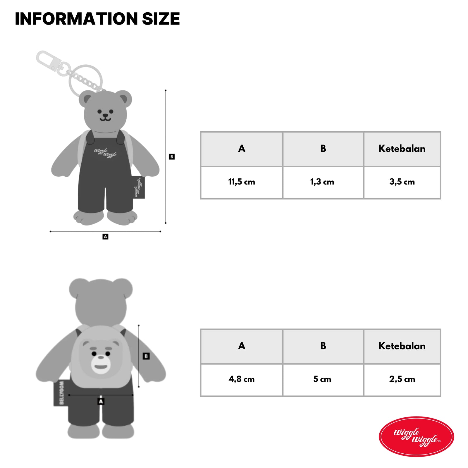 Bellygom X wiggle wiggle Toy Keyring - Wiggle Bear – Wiggle Wiggle