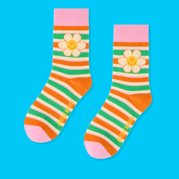Pattern Socks - Smile Stripe Orange