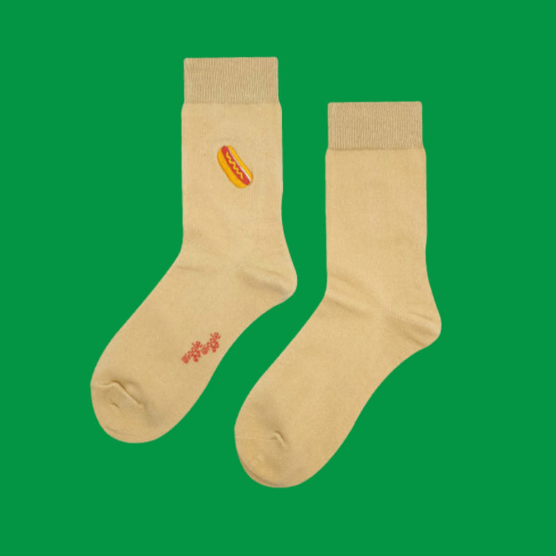 Embroidery Socks - Hotdog