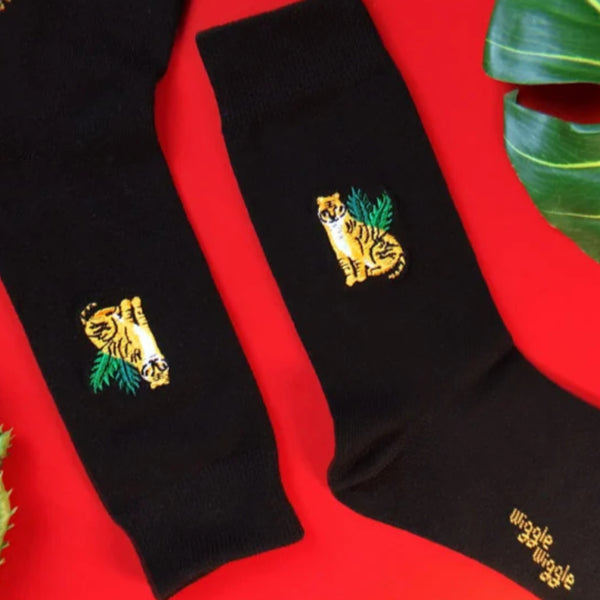 Embroidery Socks - Tiger