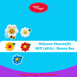 Wiggle Wiggle Silicone Charm(S) SET (5EA) - Honey Bee Crocs Accesories Tempelan