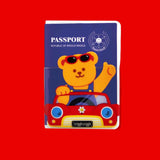 Pocket Passport Case - Driving Wiggle Bear